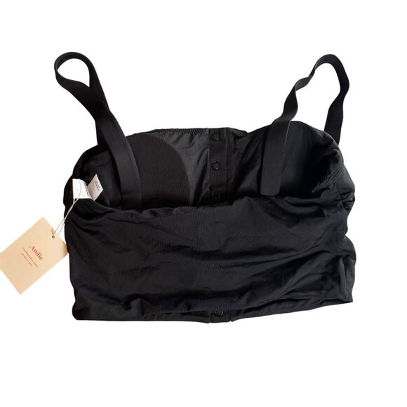 Andie Swim Black 2 Piece Swimsuit The Snap Top & Boy Short Bottom Size Small NEW - Picture 6 of 12